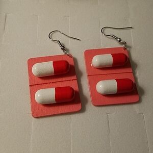 Medication Capsule 1.25" Earrings